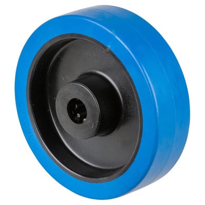 Ersatzrad Rad-Ø 160 mm Tragfähigkeit 350 kg Gummi blau Achs-Ø 20 mm Nabenlänge 60 mm