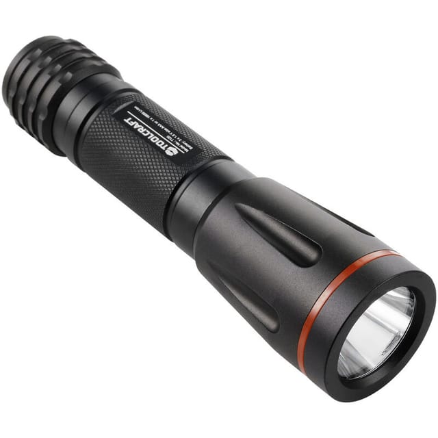 T120 led Handlampe mit Gürtelclip, mit Stroboskopmodus batteriebetrieben 250 lm 122 g - Toolcraft