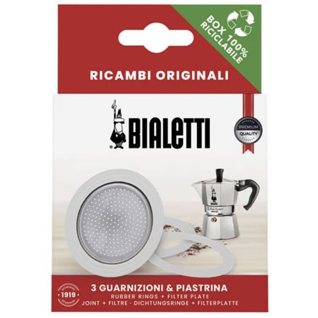 Filter + 3 Dichtungen für Kaffeemaschine 2 Tassen - Bialetti
