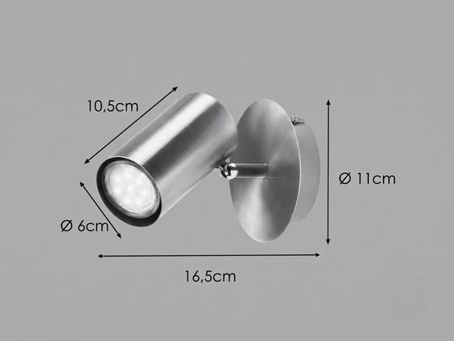 Led Wandstrahler fainas Silber, Spot schwenkbar, Breite 11cm