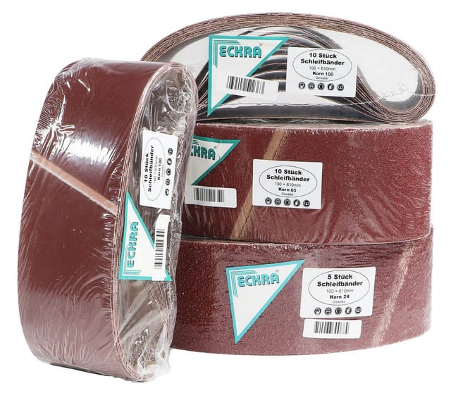 Eckra Schleifband 100x610 mm 35 Schleifbänder Mix Sortiment Korn 24-60-100-180