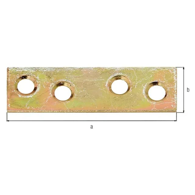 Flachverbinder Länge 50 mm Breite 14 mm Stärke 1,75 mm Stahl sendzimirverzinkt Anzahl Löcher 4