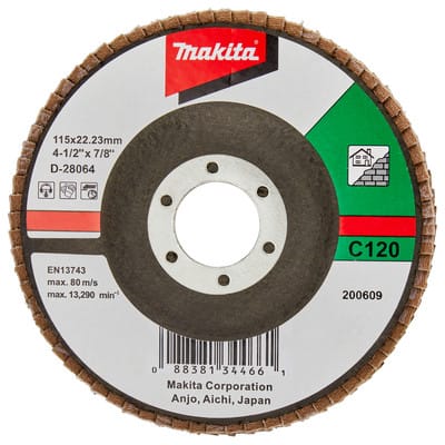 Fächerschleifscheibe 115 mm C120F - D-28064 - Makita
