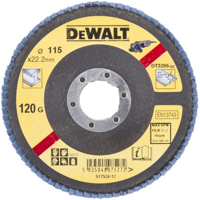 Fächerschleifscheiben 115 mm, K120 flach - Dewalt