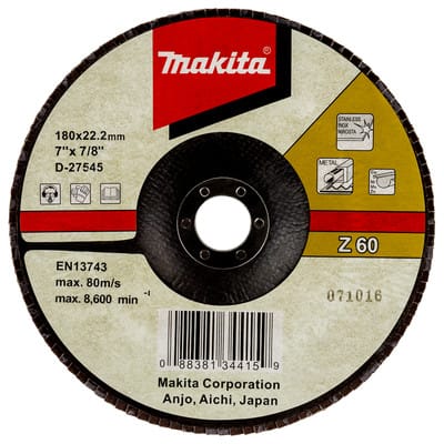Fächerschleifscheibe 180 mm Z60 - D-27545 - Makita