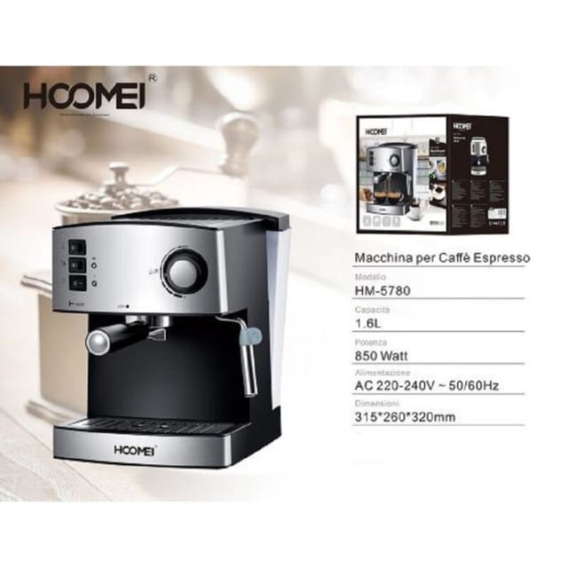 Trade Shop Traesio - Trade Shop - espressomaschine 850 watt 1.6L cappuccino system 15 bar edelstahlgehäuse -