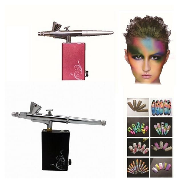 Trade Shop Traesio - Trade Shop - airbrush 0,2 mm usb aufladbar spray airbrush tattoo nail art nägel malen -