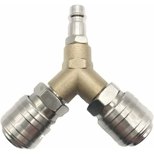 Druckluftverteiler, Druckluftanschluss, Druckluftumschalter, mit zwei 1/4 Zoll Gewindeanschlüssen, rostfreies Messing, komplett montiert, sofort