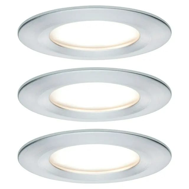 Paulmann LED-Bad-Einbauleuchte 3er Set 18 W Aluminium (gebürstet)