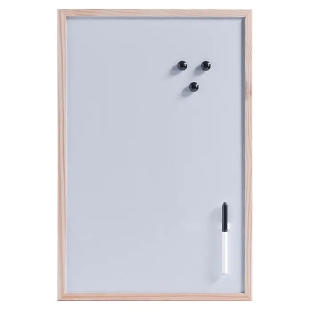 Weiße Magnetwandtafel mit Stift, 40 x 60 cm