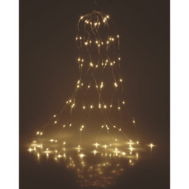 Spetebo - Draht Lichterkette warm weiß - 80 led - Deko Weihnachts Leuchtdraht Batterie betrieben
