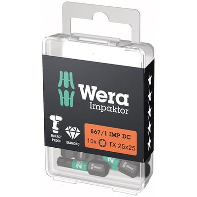 Bit Impaktor 1/4 din 3126 C6,3 T25x25mm (vpe 10 Stück) - Wera