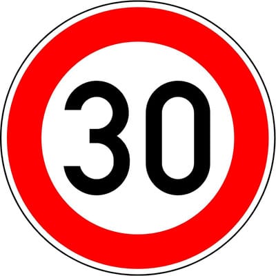 Verkehrszeichen 274-30 Ronde 600 mm 30 km/h RAL-Gütezeichen Folie RA2
