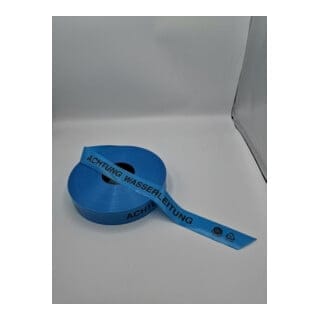Trassenwarnband Achtung Wasserleitung, 250 m, aus mind. 80% Regranulat, Blauer Engel zertifiziert