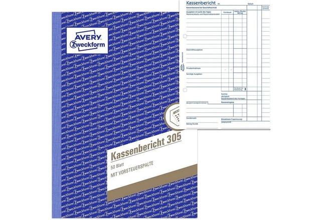 Avery Zweckform - Kassenbericht din A5 50 Bl. din A5 50 Bl.