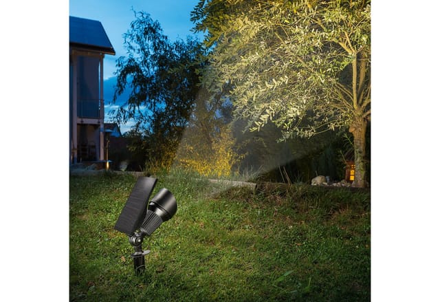 Esotec - Solar Bodenstrahler Superspot duo color Aluminium Erdspieß outdoor 102546