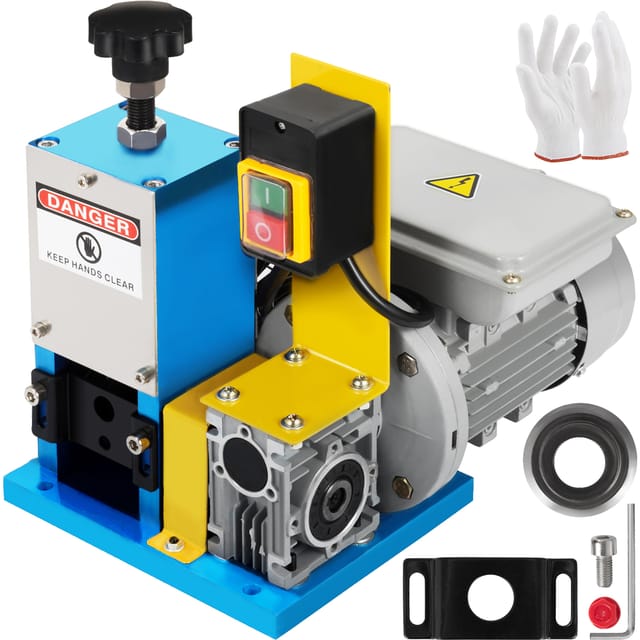 Abisoliermaschine Elektrisch, 1,5-25 Mm Kabelabisoliermaschine Elektrisch, 180 W Einphasig Kabelschälmaschine, Hxsms-025 Modell Kabelschäler Mit Klinge Und Handschuhen, Kabel Abisolierwerkzeug - Vevor