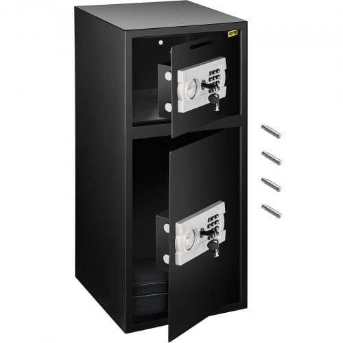 Tresor Feuerfest Mit Schlüssel Elektronikschlosstresor 4mm Mit Zahlenschloss 74 L, Tresor Mit Starkem Eisen, Möbeltresor Elektronikschloss Mit Hochbelastbaren Stahlkonstruktion - Vevor