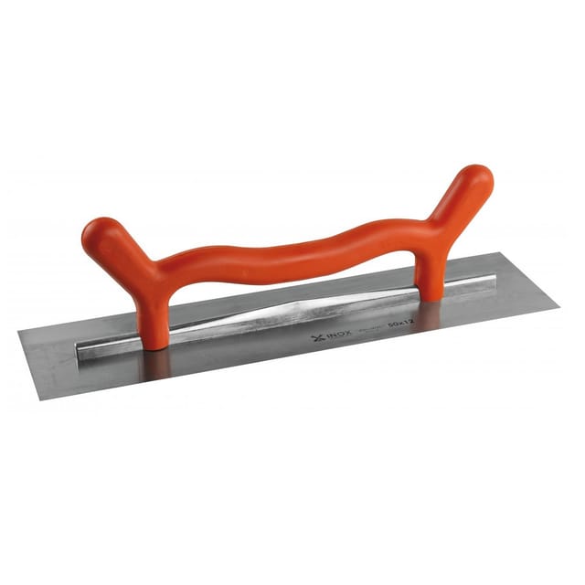 Schaber Mondelin Edelstahl 50x12cm abgeschrägte Klinge 0,6mm Zweihandgriff