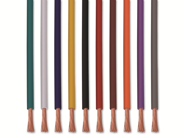 Quadrios - 22CW006 Litzensortiment 1 x 1.0 mm² Weiß, Blau, Braun, Orange, Grün, Gelb, Grau, Violett,
