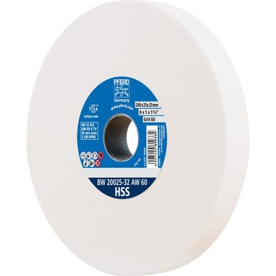 Pferd - Schleifbockscheibe ø 200x25 mm Bohrung-Ø 32 mm A60 zum Schärfen von HSS-Bohrern