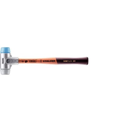 SIMPLEX-Schonhammer, TPE-soft / TPE-mid mit Aluminiumgehäuse und hochwertigem Holzstiel D=30 mm 3113.030