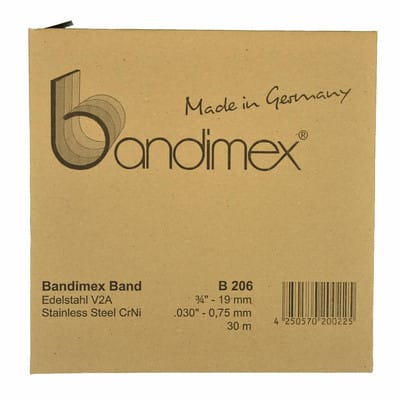 Stahlband 3/8' V2A-Edelstahl, Rolle a 30m Bandimex