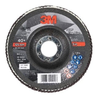 FP - 3M Fächerschleifscheibe 769F, Glasgewebeteller schräg,⌀ 125 mm, Körnung: 80