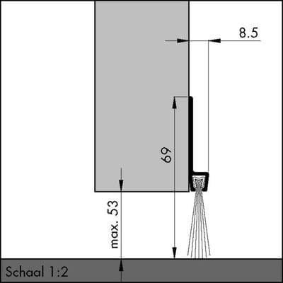FP - Ellen Türbodendichtung ibs 70 z. schrauben Alu silber, h 69 x l 1000mm, bh 29mm