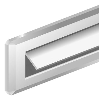 FP - Ellen pvc Briefkasteneinwurf 34,5 x 8,23 cm, braun mit Klappe und Bürste