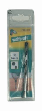 Wolfcraft - 7262000 Holz-Spiralbohrer 4 mm Gesamtlänge 75 mm 1/4' (6.3 mm) 1 St.