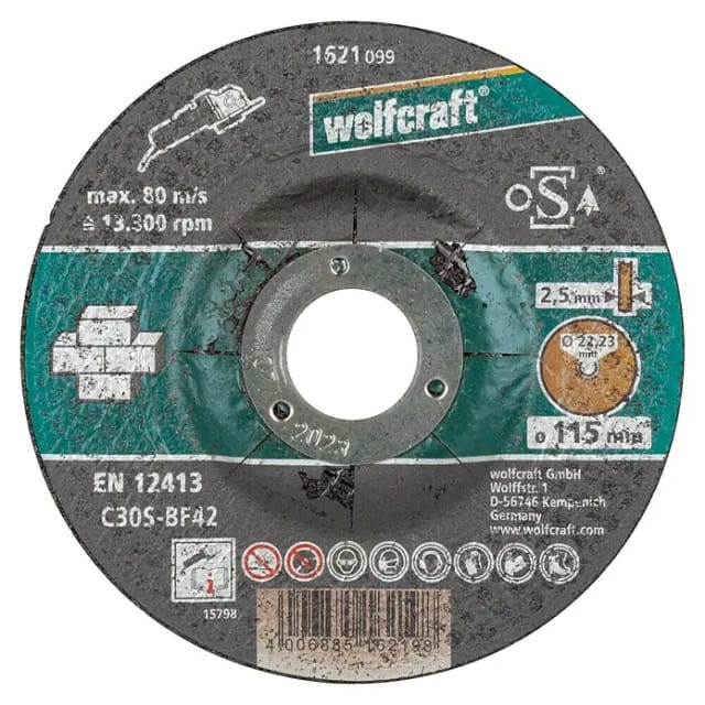 Wolfcraft Trennscheibe für Stein 115 x 2,5 x 22,23 mm (1621099)