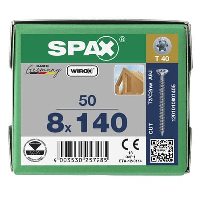 FP - Spax-S 8x140 Senkmultikopf T-Star Plus T40 Vollgewinde Cut Wirox 50 St