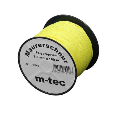Lot-Maurerschnur 2,0 mm gelb-fluor., 100 m Rolle
