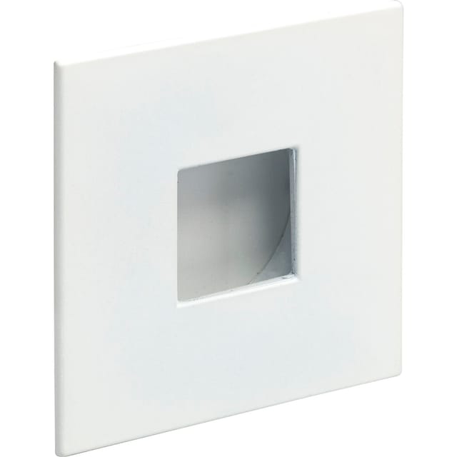 Estamp - Griffmuschel Geometrix 73x73mm - Muschelgriff quadratisch - Griff mit Rahmen zum Einlassen - Zinkdruckguss weiß matt