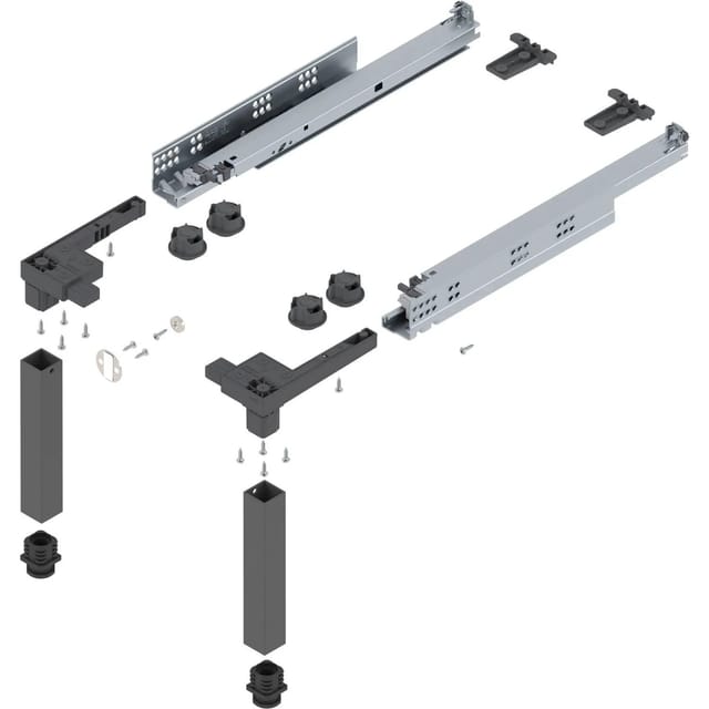 Blum - Space-Step Sockelbeschlag Set Tragkraft 150 kg 410mm Kunststoff/Stahl grau