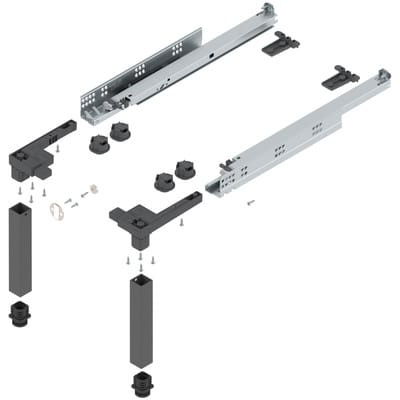 Blum - Space-Step Sockelbeschlag Set Tragkraft 150 kg 460mm Kunststoff/Stahl grau