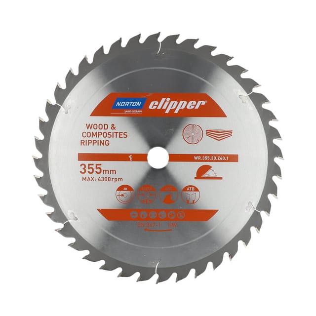 Klinge de Hartmetall deflow 355 x 3,2/2,4 x 30 Z40 Norton Cliper - 70184608076