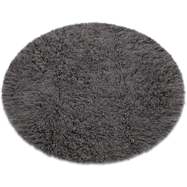 Flokati wolle Kreis grau grey rund 160 cm