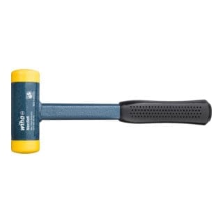 Schonhammer rückschlagfrei, mittelhart mit Stahlrohrstiel, Rund-Schlagkopf 50, 365 mm (02127) - Wiha