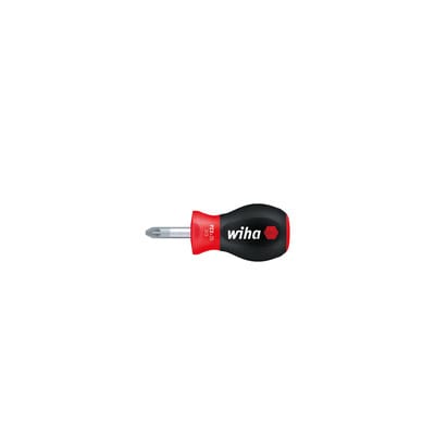 Wiha Schraubendreher SoftFinish® Pozidriv mit kurzer Rundklinge, Stubby PZ1 x 25 mm (26971)