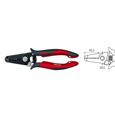 Abisolierzange Electronic Abisolierstationen 0,4-1,3 mm 165 mm, 6 1/2' (33472) - Wiha