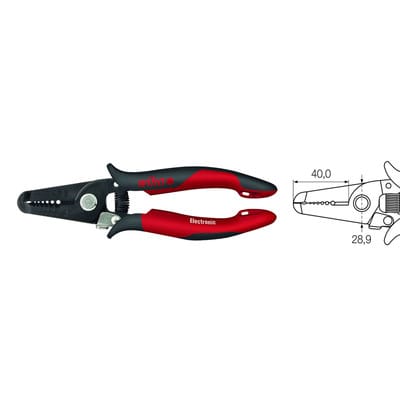 Wiha - Abisolierzange Electronic Abisolierstationen 0,8-2,6 mm² 165 mm, 6 1/2' (33471)