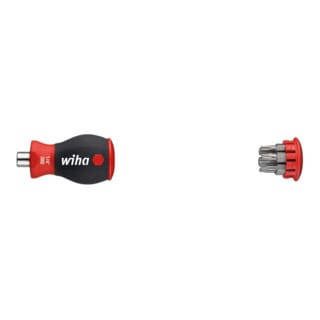 Wiha - Schraubendreher Stubby mit Bit Magazin magnetisch (33743) i torx mit 6 Bits, 1/4'