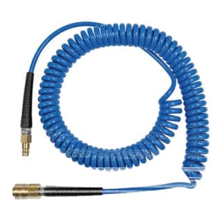 Riegler Spiralschlauch pu blau, Kupplung u Stecker NW7,2, 10x6,5mm, 7,5m