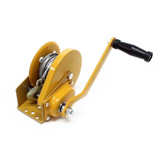 Wiltec Handseilwinde bis 540kg Übersetzung 4,2:1 170x210x210mm, Winde mit 10m Drahtseil, Seilwinde handbetrieben, Handseilzug effizient,