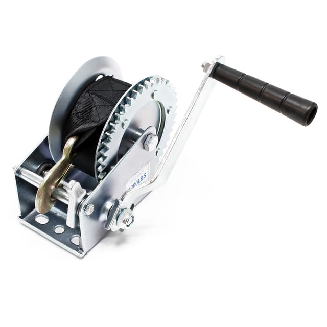Handseilwinde bis 550kg Übersetzung 4,1:1 160x131x219mm, Winde mit 7m Zugband, Seilwinde handbetrieben, Handseilzug effizient, Forstseilwinde - Wiltec