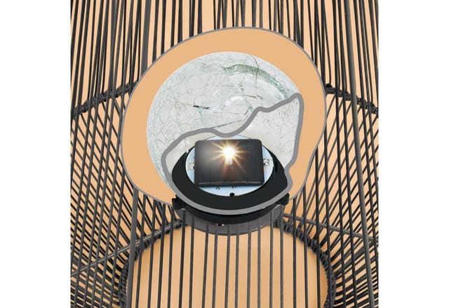 Esotec - Solarleuchte Windlichter ilona 2er-Set poly-rattan metall-gehäuse 102209
