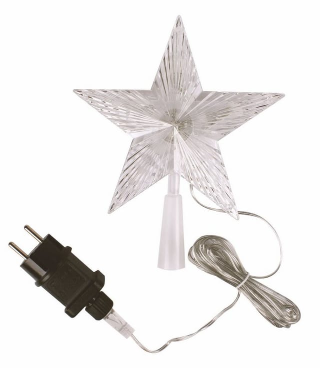 Led Weihnachtsbaum Spitze 22 cm - 10 led - Beleuchteter Stern für den Christbaum mit Netzteil