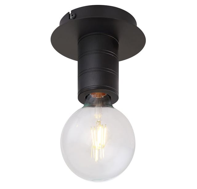 Deckenlampe Deckenleuchte 1 Flammig Wohnzimmerleuchte schwarz, Metall Alu, 1x E27 Fassung, DxH 15x11 cm